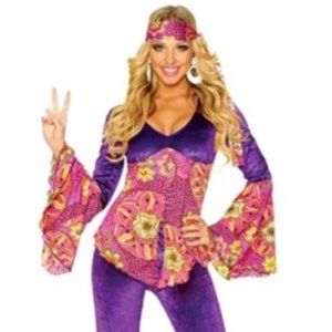 Halloween Hippie Costume; Women's Flower Power